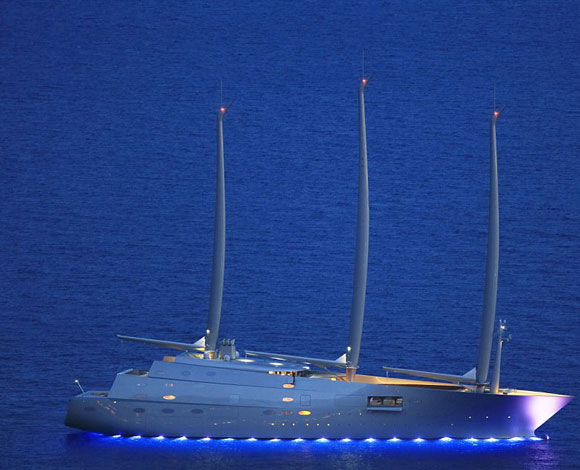 أول نظرة على اليخت الروسي ذو ال360 مليون استرليني Sailing  yacht A