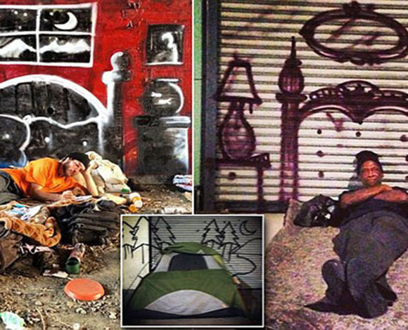 فنان يرسم "بيوتاً" للمشردين ويمنحهم الأمل