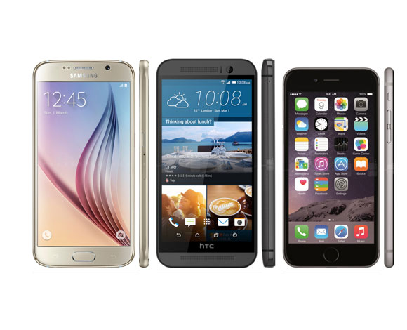 من يفوز في رأيك: ايفون6 او غالاكسي اس 6 او HTC One M9؟