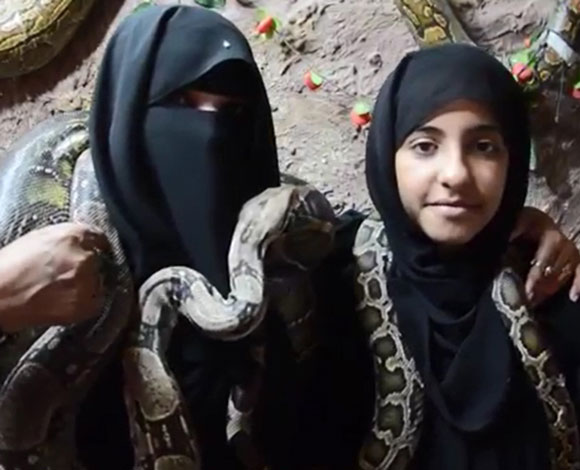 بالفيديو : سعودية هوايتها تربية الثعابين