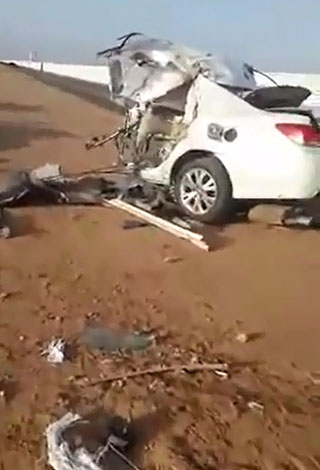 شاهد بالفيديو أعنف حادث سير في السعودية