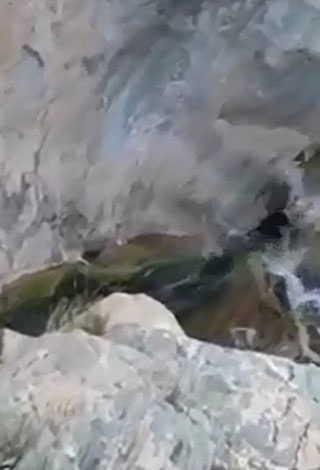 بالفيديو: شاب سعودي يقع في شلالات جازان