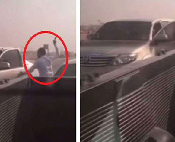 بالفيديو- سعودي يعتدي على قائد مركبة في إشارة مرور عامة