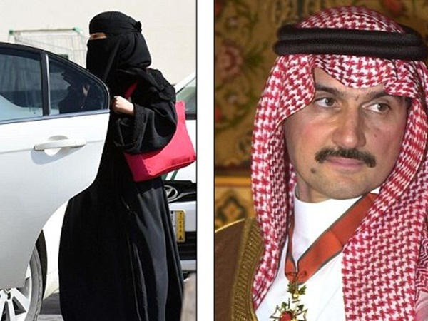 الأمير الوليد بن طلال يدعو لوقف منع المراة من قيادة السيارات في المملكة