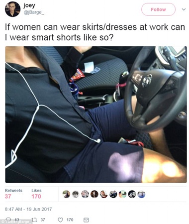 كيف قرر هذا الرجل الاعتراض على قانون العمل بارتداء فستان زهري