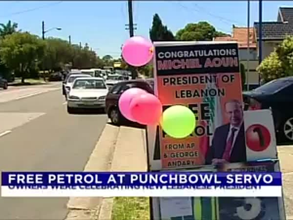 يوزع البنزين مجانًا فرحًا بانتخاب ميشيل عون