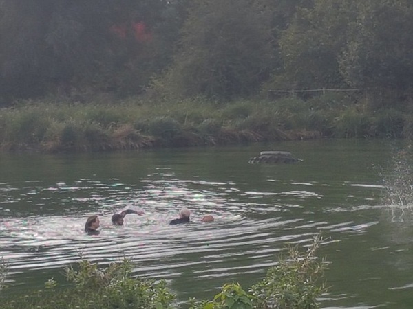 شاهد ثلاثة شجعان ينقذون رجلًا من الغرق داخل سيارته