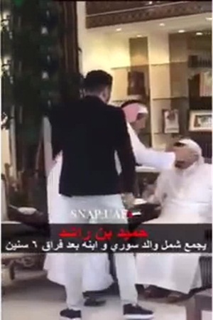 حاكم عجمان يجمع شمل أب وابنه بعد فراق 6 سنوات .. فيديو مؤثر