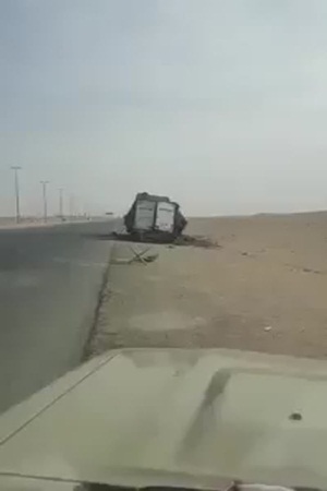 بالفيديو .. احتراق شاحنة ماعدا "اللهم صل على النبي"