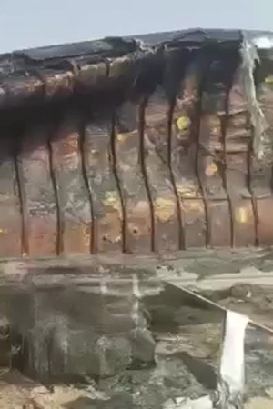 بالفيديو .. احتراق شاحنة ماعدا "اللهم صل على النبي"