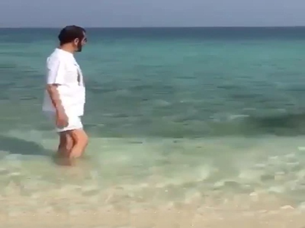 شاهد الشيخ محمد بن راشد وهو يساعد هذه السلحفاة
