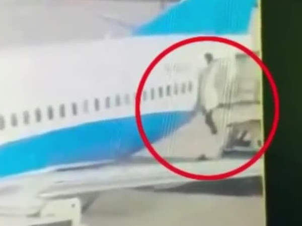 بالفيديو .. تسقط من الطائرة وتكسر ظهرها