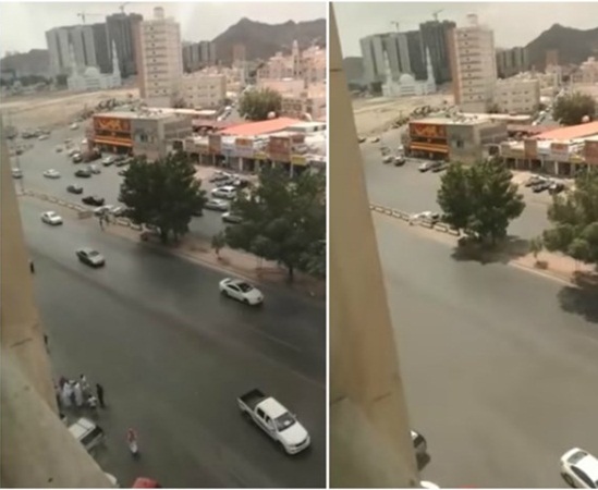 بالفيديو: سيارة تلاحق سائق دراجة نارية لدهسه في السعودية!