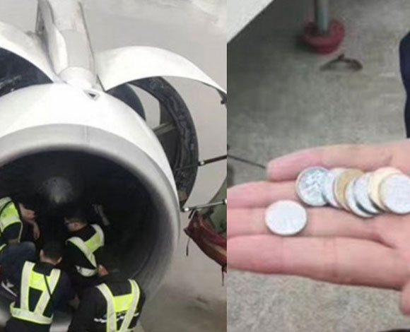 مسنة تتسبب في تأخير إقلاع طائرة بعد قذفها قطعا معدنية بمحركها