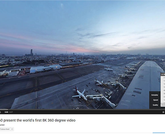 أول مقطع فيديو 360 درجة بدقة 8K على موقع يوتيوب من دبي "360"