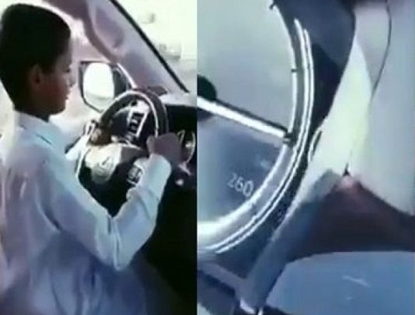 بالفيديو: طفل يقود سيارة بسرعة 220 كيلومترًا!