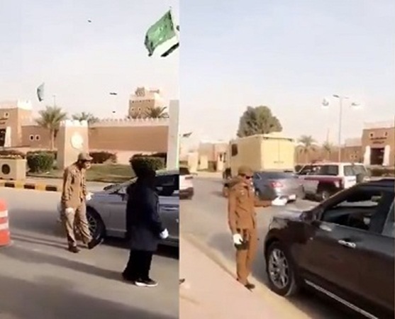 الظهور الأول للنساء في نقاط تفتيش السيارات بالسعودية
