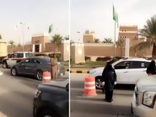 الظهور الأول للنساء في نقاط تفتيش السيارات بالسعودية