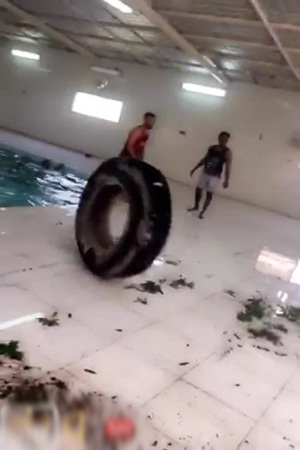 شباب غير مسئول يدمرون استراحة مستأجرة .. فيديو