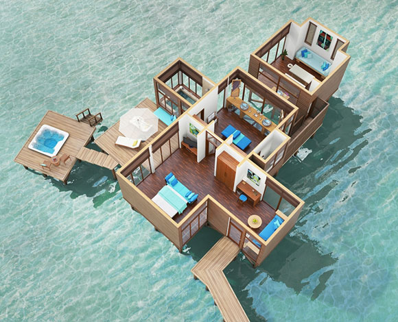 هذه مزايا جناح Retreat Water الرائع في فندق كونراد المالديف