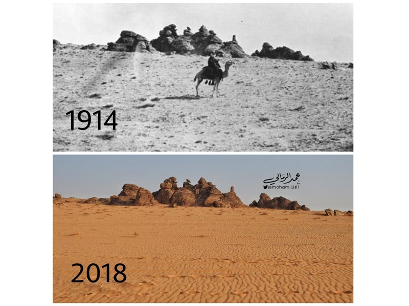 قبل وبعد..صور تكشف تغير مواقع سعودية خلال 100 عام