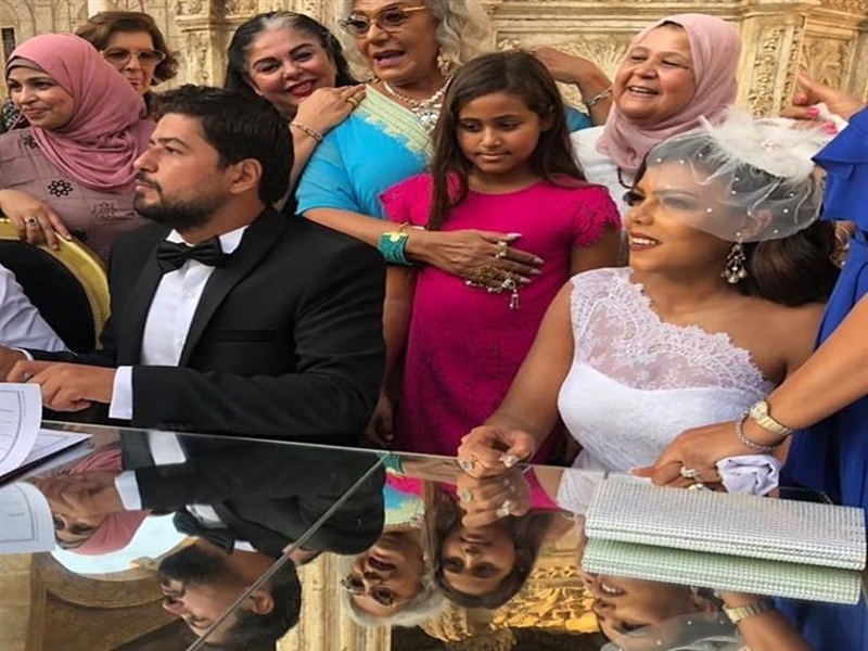 بالفيديو: اللقطات الأولى من عقد قران الفنانة "ناهد السباعي"