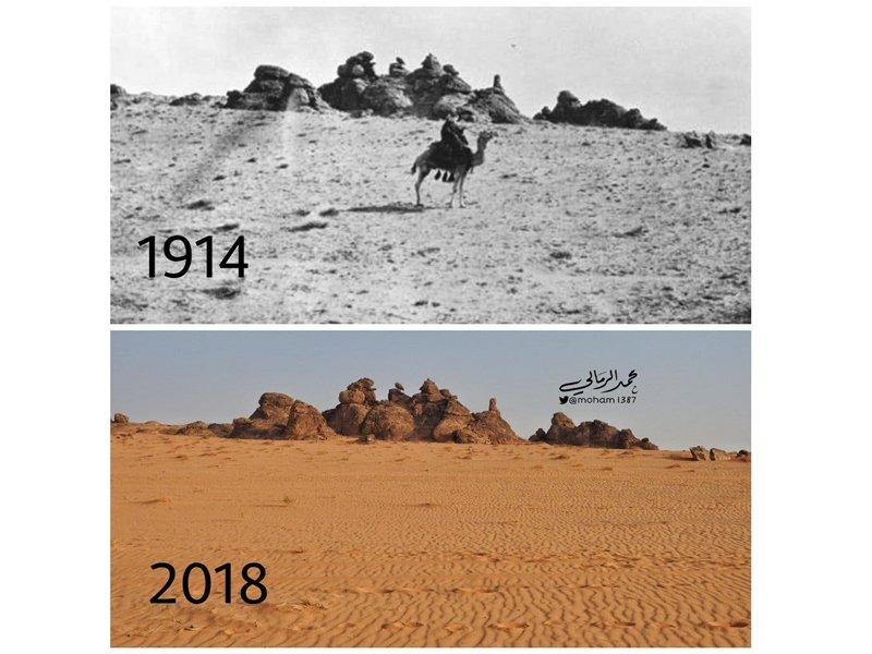 قبل وبعد..صور تكشف تغير مواقع سعودية خلال 100 عام