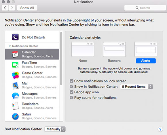 طريقة استخدام مركز الإشعارات الجديد بنظام أو إس إكس يوسمايت