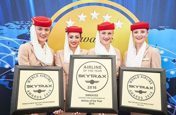 شركة طيران Emirates أفضل شركة طيران لعام 2016