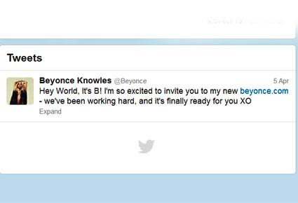 الأربعة ملايين متابع لبيونسي عبر تويتر يتلقون التغريدة الأولى
