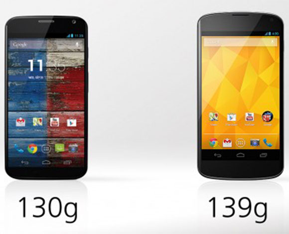 الفوارق بين هاتفي غوغل Moto X وNexus 4 