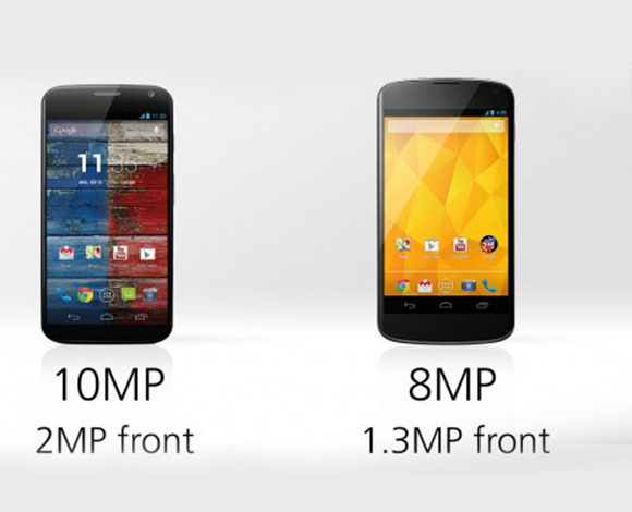الفوارق بين هاتفي غوغل Moto X وNexus 4 