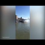 بالفيديو .. شاهد تحطم قارب سياحي في نهر التايمز