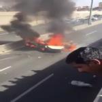 حادث مرعب في أبها .. تفحّم شخص داخل سيارته