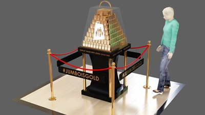 "جمبو" و"مهرجان دبي للتسوق" يعرضان أكبر حقيبة تسوق تحوي 250 كيلوجراماً من السبائك الذهبية