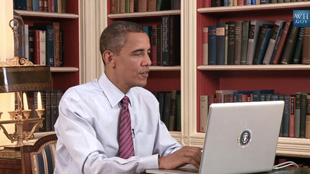 أوباما يجري ثاني جلساته عبر خدمة "غوغل Hangout"