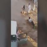 سائق سعودي  ينجو بأعجوبة من جرف السيل بالفيديو