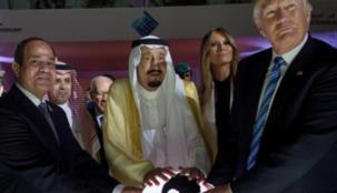 شاهد بالفيديو .. اللحظة التاريخية التي جمعت بين المملكة والولايات المتحدة ومصر
