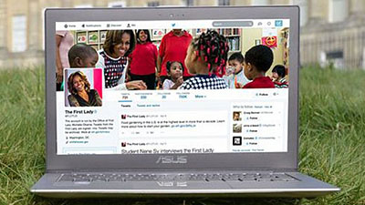 التصميم الجديد لموقع "تويتر" لميشيل أوباما