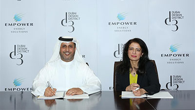 "إمباور" توقع اتفاقية مع مجموعة "تيكوم" للاستثمارات "لتزويد حي دبي للتصميم" بطاقة إنتاجية 