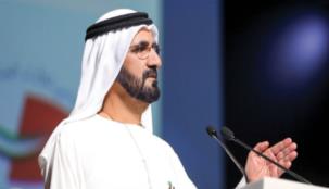 محمد بن راشد يساعد سلحفاة على العودة للبحر