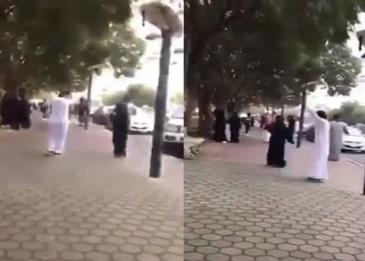 شاهد بالفيديو شاب وفتاة يرقصان في شارع الفن بأبها