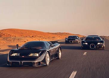 "بوجاتي" تحتفل بأبرز 3 موديلات في دبي بطريقة استثنائية