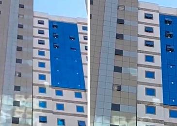 ميل عمارة من عدة طوابق على أخرى مجاورة لها في الحفائر بمكة