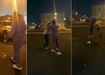 اضغط لمشاهدة الفيديو: مشاجرة بين شاب وخادمة إثيوبية بشارع عام في الكويت