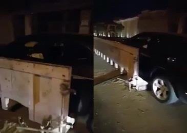 بالفيديو .. حادث سيارة أثناء تعلم سيدة للقيادة