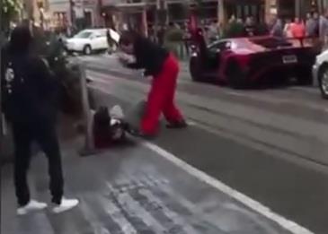 يقفز فوق لامبورغيني يوفر هاربًا .. شاهد السبب بالفيديو