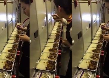 بالفيديو .. كارثة جديدة في وجبات الطائرات