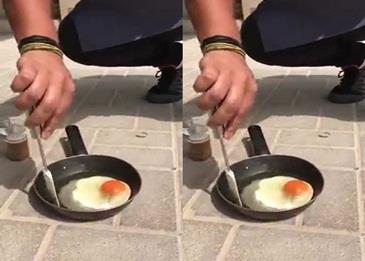 بالفيديو .. يقلي البيض بآشعة الشمس في دبي