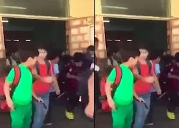 بالفيديو .. تدافع الطلبة في أحد المدارس يثير الغضب